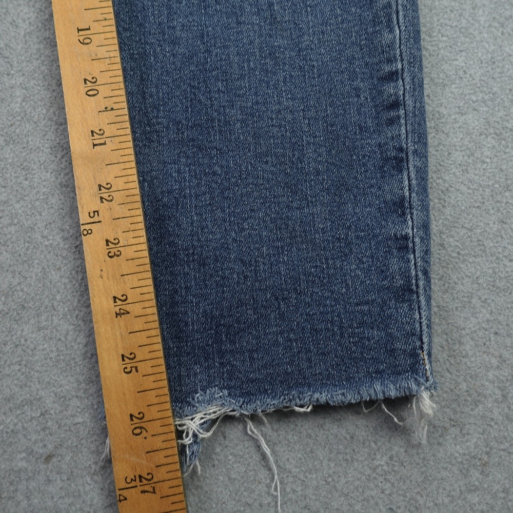 Risen Jeans Womens 30/11 Blue Distressed Straight Raw Hem Denim‎ High Rise - Picture 8 of 14